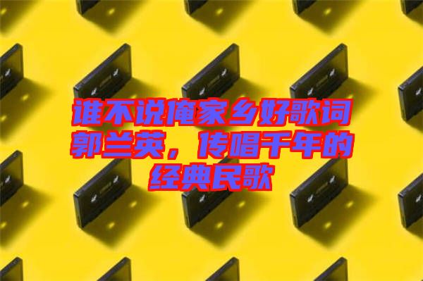 誰不說俺家鄉(xiāng)好歌詞郭蘭英，傳唱千年的經(jīng)典民歌