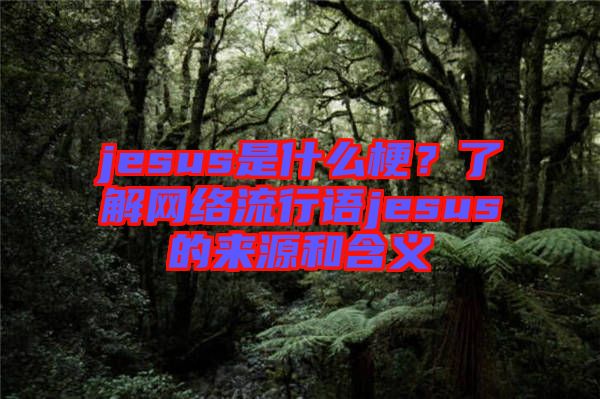 jesus是什么梗？了解網(wǎng)絡(luò)流行語(yǔ)jesus的來(lái)源和含義