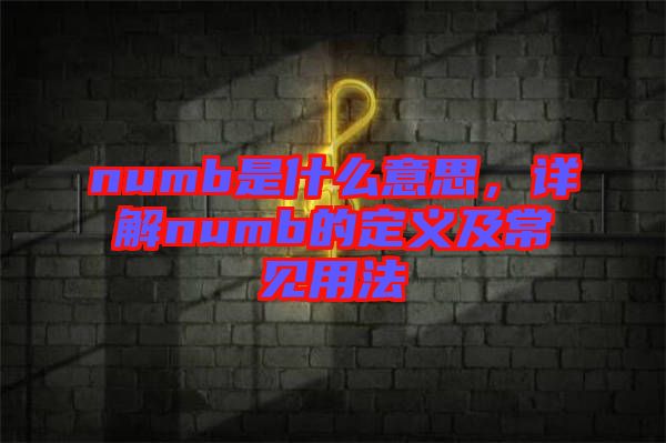 numb是什么意思，詳解numb的定義及常見用法