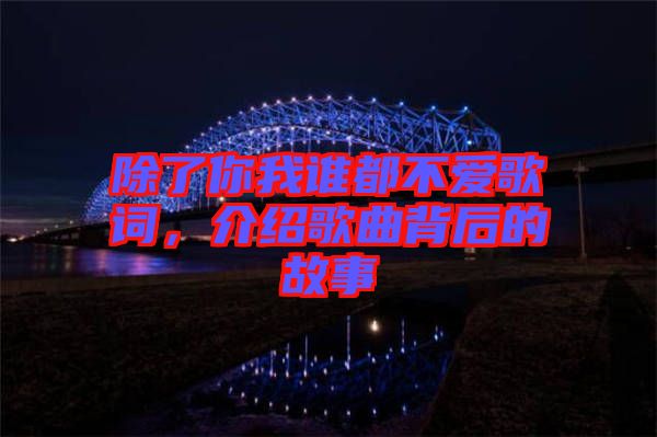 除了你我誰都不愛歌詞，介紹歌曲背后的故事