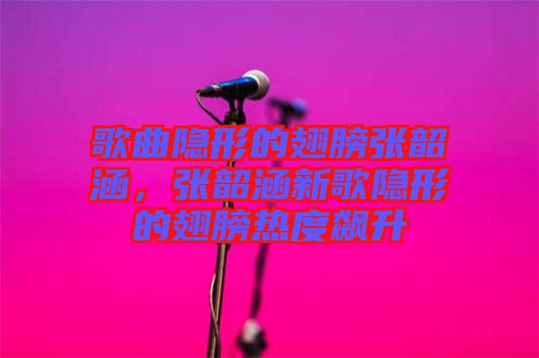 歌曲隱形的翅膀張韶涵，張韶涵新歌隱形的翅膀熱度飆升