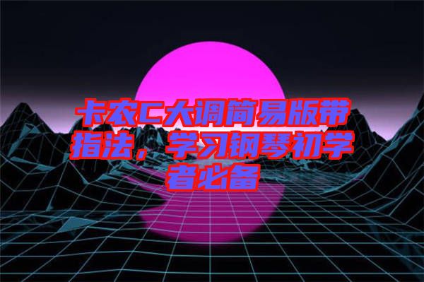 卡農(nóng)C大調(diào)簡易版帶指法，學習鋼琴初學者必備