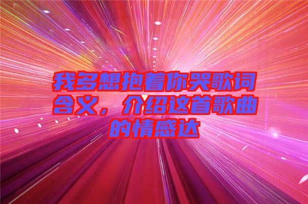 我多想抱著你哭歌詞含義，介紹這首歌曲的情感達