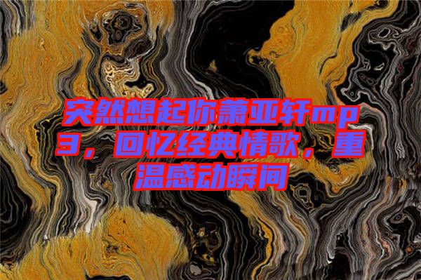 突然想起你蕭亞軒mp3，回憶經(jīng)典情歌，重溫感動(dòng)瞬間