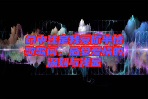 命中注定我愛你半情歌歌詞，感受愛情的深刻與淺顯