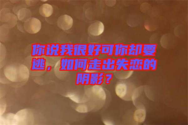 你說我很好可你卻要逃，如何走出失戀的陰影？