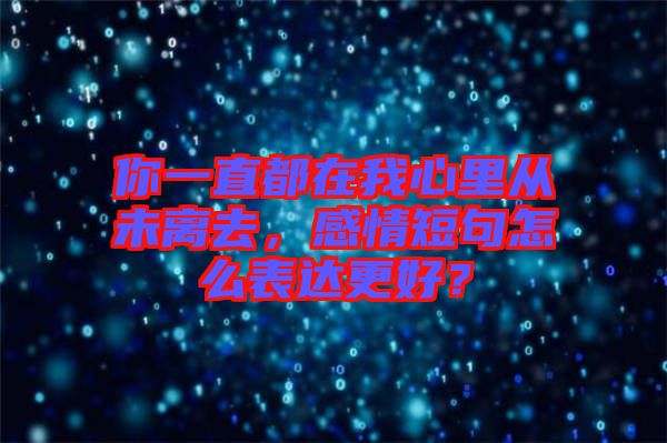 你一直都在我心里從未離去，感情短句怎么表達(dá)更好？