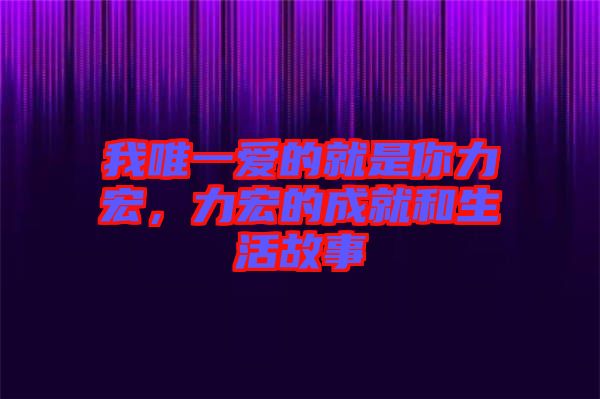 我唯一愛的就是你力宏，力宏的成就和生活故事