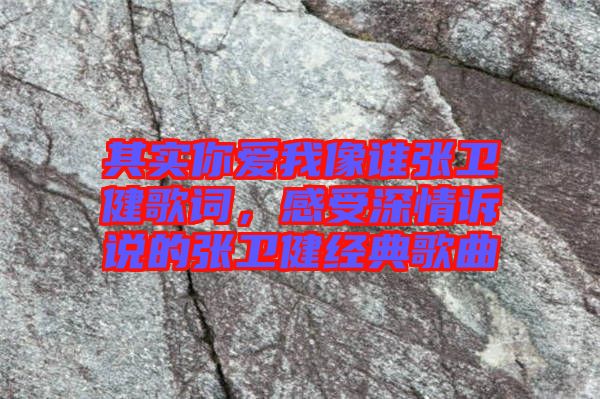 其實你愛我像誰張衛(wèi)健歌詞，感受深情訴說的張衛(wèi)健經(jīng)典歌曲