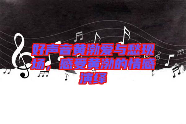 好聲音黃渤愛與愁現(xiàn)場(chǎng)，感受黃渤的情感演繹