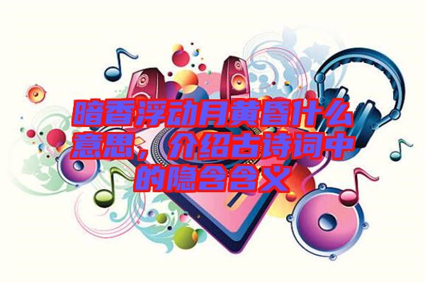 暗香浮動(dòng)月黃昏什么意思，介紹古詩詞中的隱含含義