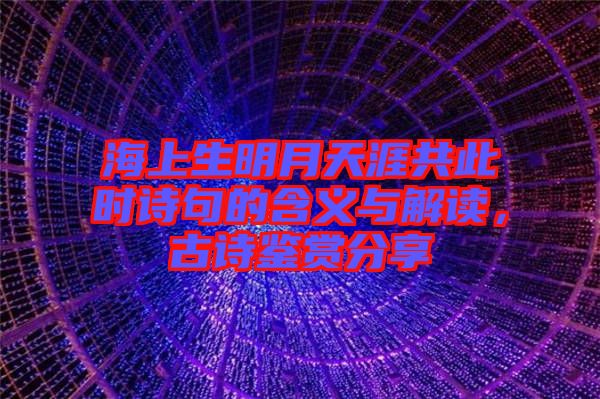 海上生明月天涯共此時詩句的含義與解讀，古詩鑒賞分享