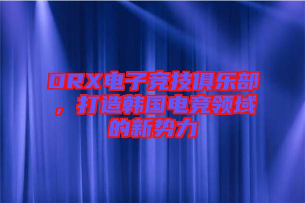 DRX電子競(jìng)技俱樂(lè)部，打造韓國(guó)電競(jìng)領(lǐng)域的新勢(shì)力