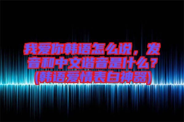 我愛你韓語怎么說，發(fā)音和中文諧音是什么？(韓語愛情表白神器)