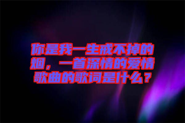 你是我一生戒不掉的煙，一首深情的愛情歌曲的歌詞是什么？