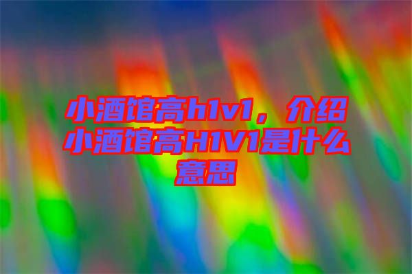 小酒館高h(yuǎn)1v1，介紹小酒館高H1V1是什么意思