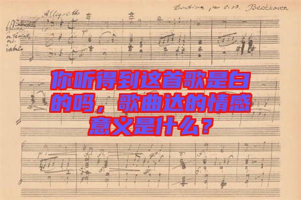 你聽得到這首歌是白的嗎，歌曲達的情感意義是什么？