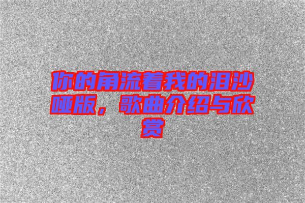 你的角流著我的淚沙啞版，歌曲介紹與欣賞