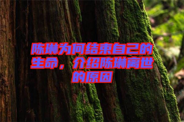 陳琳為何結(jié)束自己的生命，介紹陳琳離世的原因