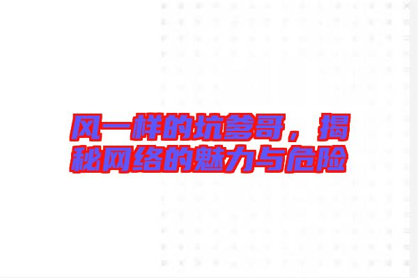 風(fēng)一樣的坑爹哥，揭秘網(wǎng)絡(luò)的魅力與危險(xiǎn)